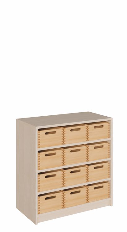 K Schrank 80 x 78 cm, 12 mittlere Kästen ohne/mit SF